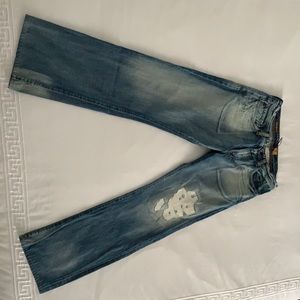 AG blue white washed patchy jeans